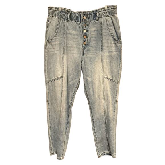 KanCan Bronte Ultra High Rise Paperbag Mom Jeans Light Wash Size 15/31 Trendy - Picture 7 of 16